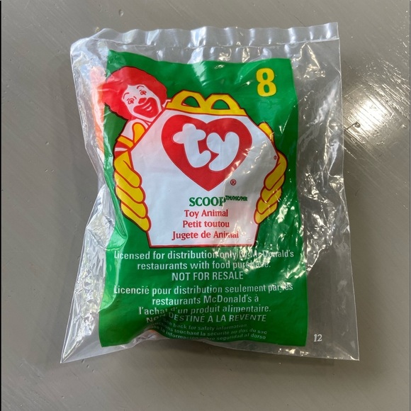 1998 Ty Teenie Beanie Baby #8 Scoop McDonalds Toy error OakBrook Tag 1993 - Picture 2 of 6